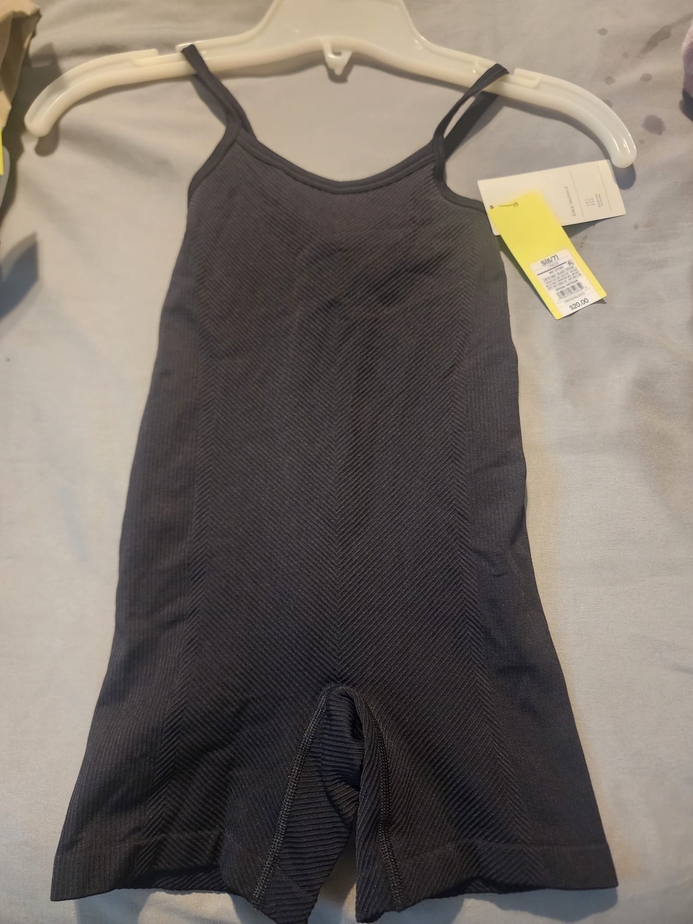 all in motion Black Ribbed Double-Strap Tank Romper